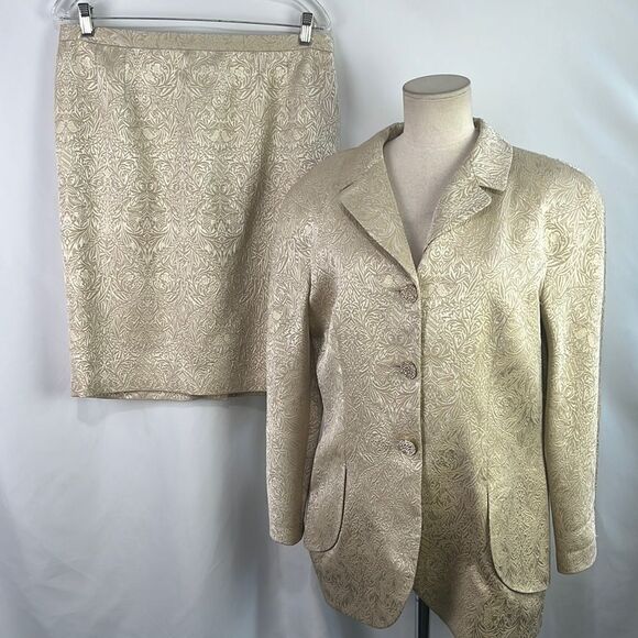 Hartley Gold Brocade Suit Set with Bling Buttons - Picture 1 of 11